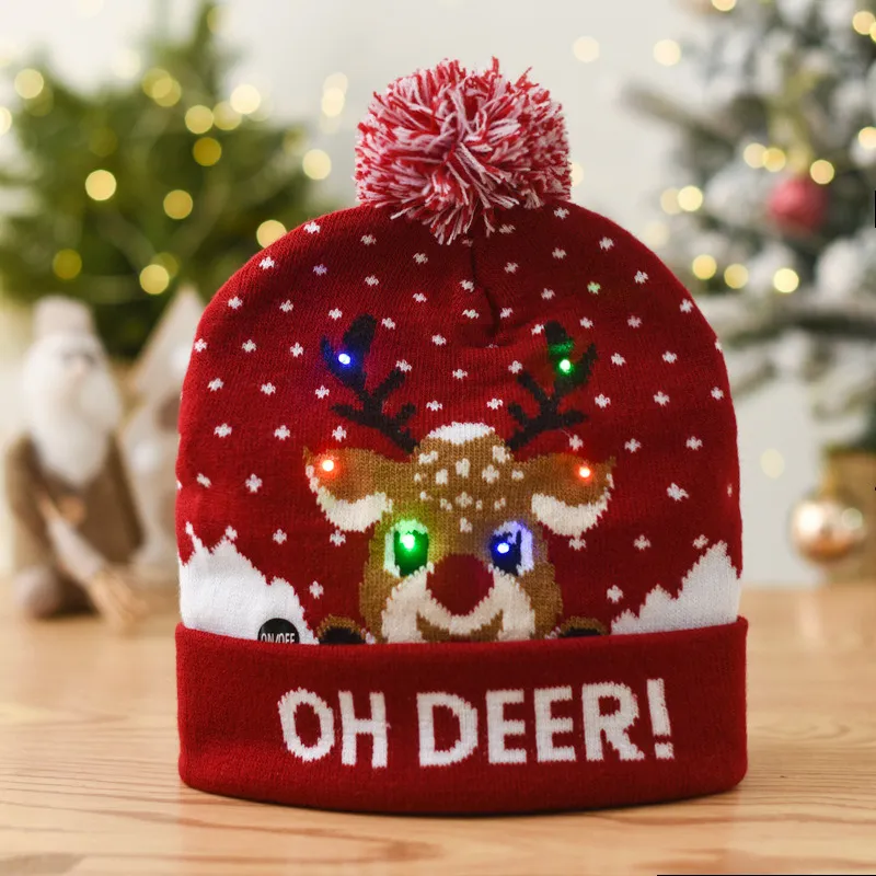 Nuevo gorro navideño con luz LED para adultos y niños. Vayotoy