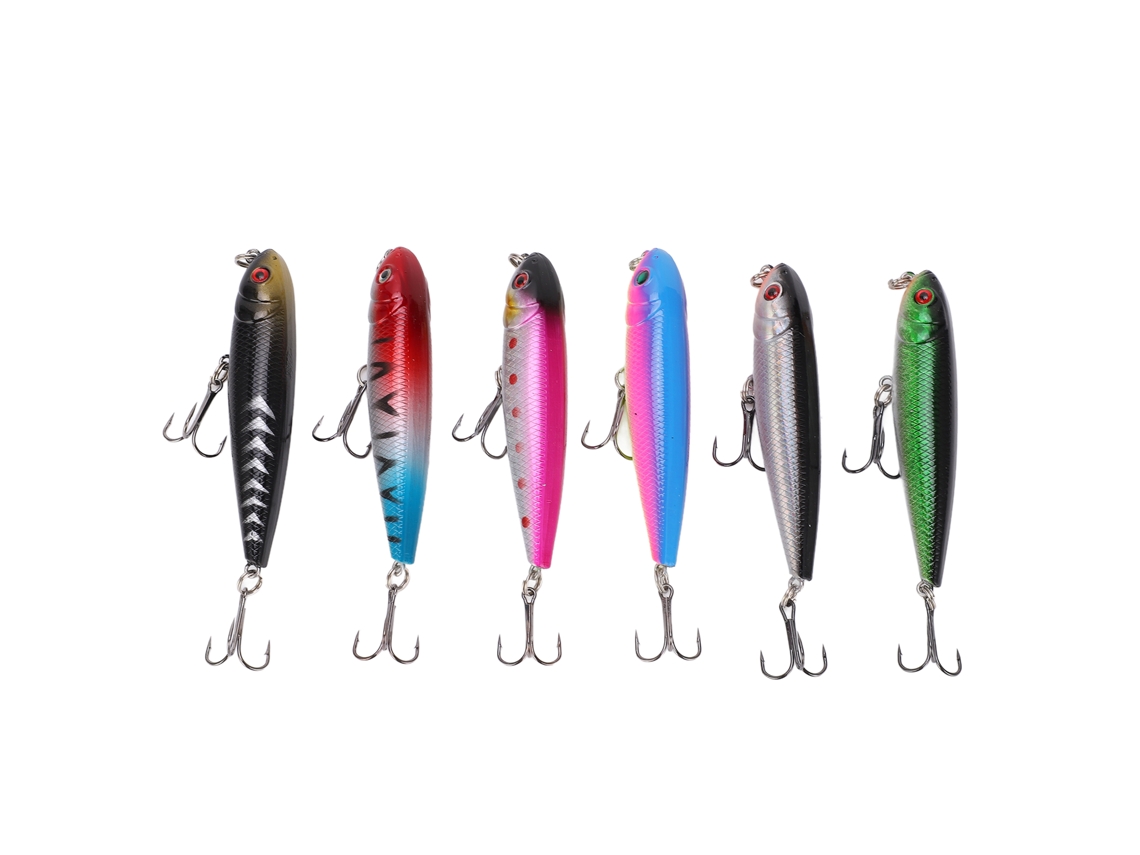 6pcs Señuelo Artificial De Pesca Luya Bait Pencil Lure 9.5g 8cm Para Bass Wobbler Flotante
