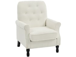 Sillón/Sofá/Reclinable, 1 plaza, Asiento acolchado, Muelles, Lino color crema