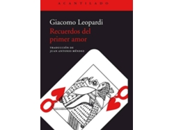 Libro Recuerdos Del Primer Amor de Giacomo Leopardi (Español)