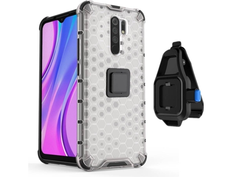 Funda con Clip para Xiaomi Redmi 9 PHONESHIELD 4x1 Honeycomb Gris