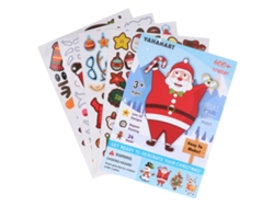 24 pegatinas navideñas impermeables para niños con diseños de dibujos animados, pegatinas divertidas para hacer tú mismo y para juegos de fiesta.