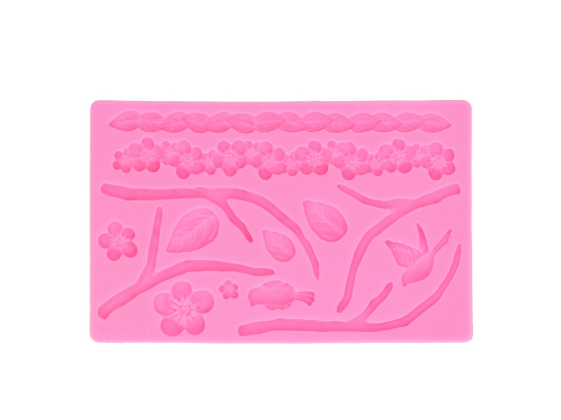 MEOIRUERY Molde de Silicona para Flores y Ramas, Material de Grado Alimentario, Varias Formas, DIY, para Pastel, Magdalenas, Fudge, Pan, Chocolate