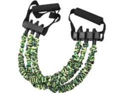 Cuerda De Fitness Resistente, Color Verde Camuflaje, 54 Kg (120 Lbs), Cuerda Elástica Para Ejercicios Musculares Con Mango Ergonómico.