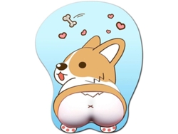 Alfombrilla De Ratón Corgi Con Soporte De Silicona Antideslizante Para La Muñeca, Ideal Para La Oficina Y Los Videojuegos. Tamaño: 260 X 220 X 30 Mm.