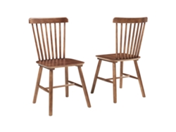 Juego de 2 sillas de comedor Karmoy 89x46x52 cm Madera Nogal [EN.CASA]