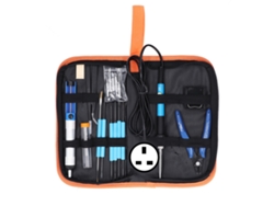 Kit De Soldador Eléctrico Con Puntas Para Aficionados Al Bricolaje, Enchufe Británico De 220 V, Ajuste De Temperatura De 200 A 450 ℃.