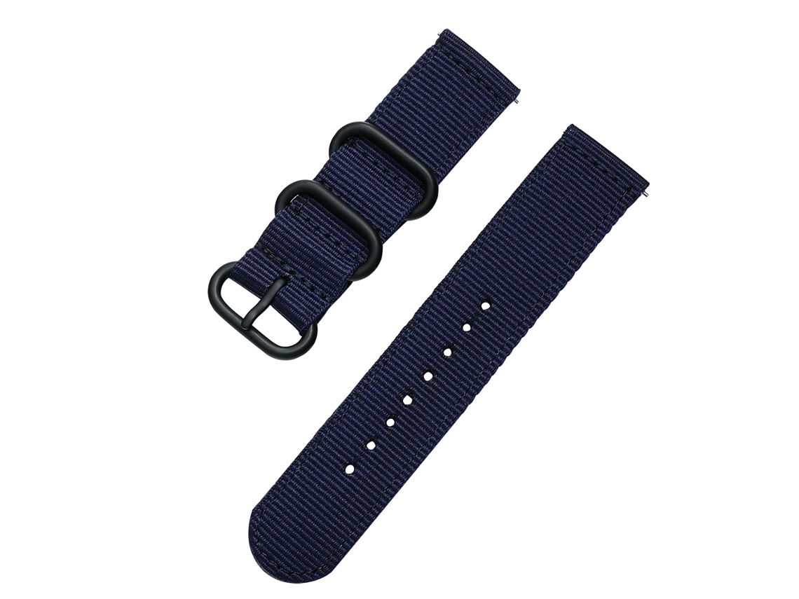 Correa de repuesto de nailon para reloj, azul oscuro, 22 mm
