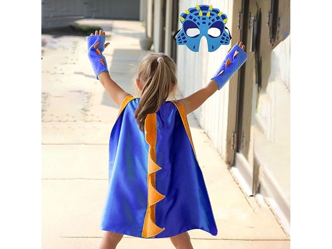 Capa De Dinosaurio Para Niños Con Máscara Y Garras, Disfraz De Dragón De 27 Pulgadas, Ideal Para Halloween Y Fiestas