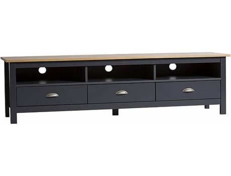 Mueble TV VS VENTA-STOCK Bora Bora (1508x39x47 cm - Pino Macizo - Gris)