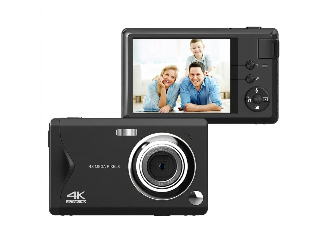 Cámara Digital 4k Ultradelgada De Aluminio De 48 Mp Con Enfoque Automático, Portátil (negra)