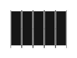 Biombo Divisor De 5 Paneles Negro 250x180 Cm