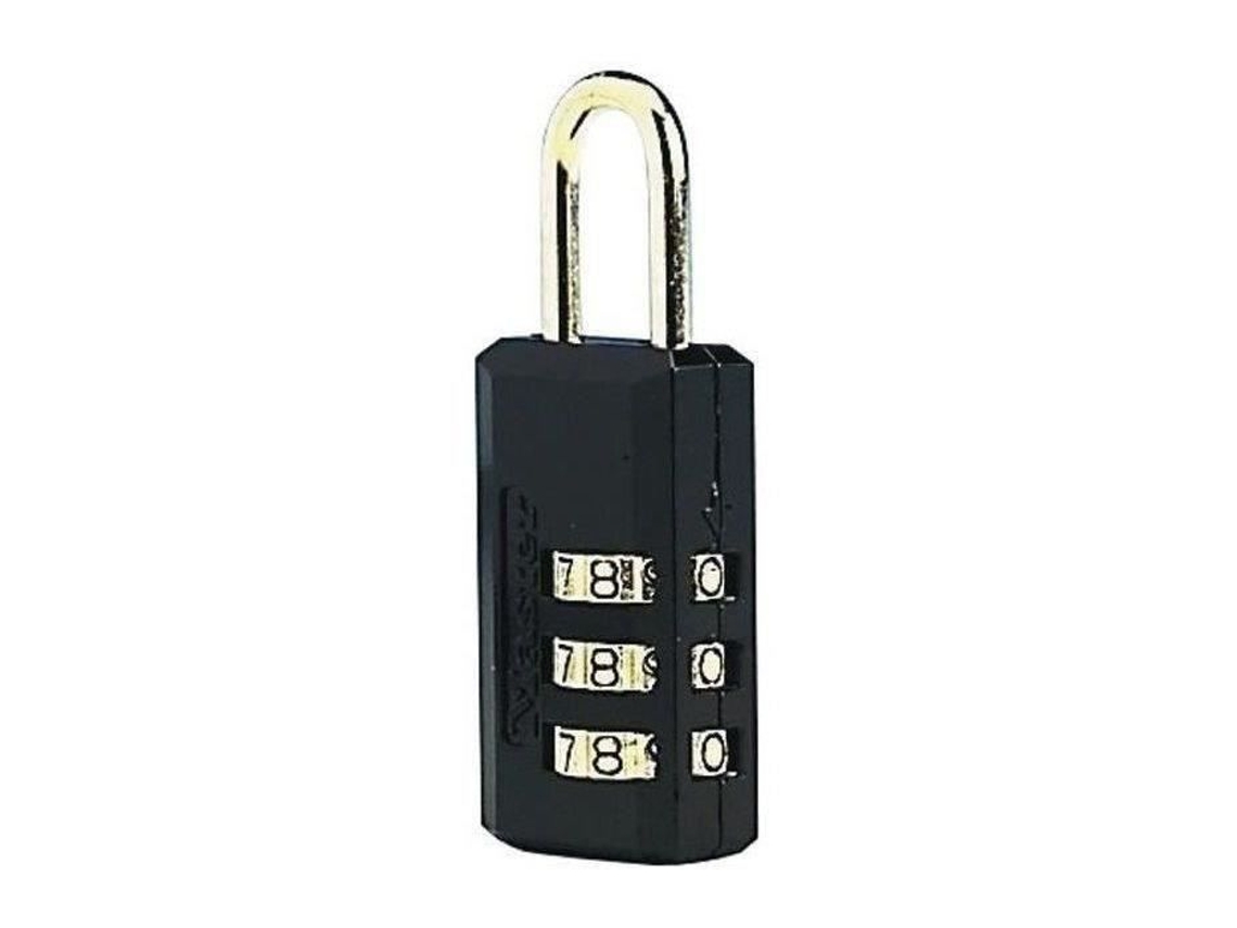Candado Master Lock De 3 Dígitos Negro Para Equipaje Diámetro Del Anillo 5 Mm