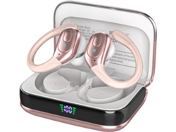 Auriculares deportivos color oro rosa con Bluetooth 5.3, 75 horas de autonomía, pantalla LED, cancelación de ruido y certificación IPX7. ZYBLSSBB