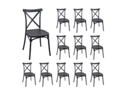 Pack 12 Sillas Para Catering Apilables Charlotte 50x44x87.5cm 7house