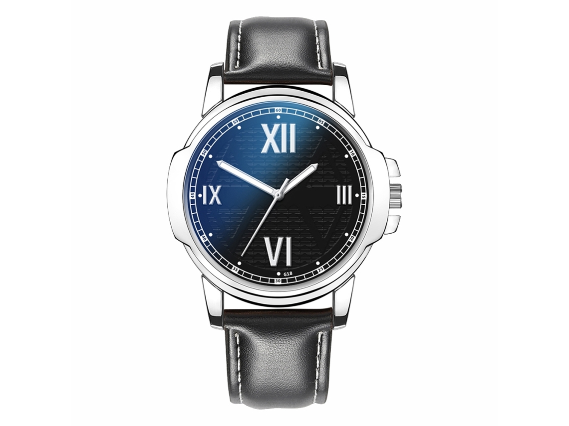 Reloj De Cuarzo Para Hombre Con Correa De Cuero Sintético, Estilo Sencillo Y Moderno (3)