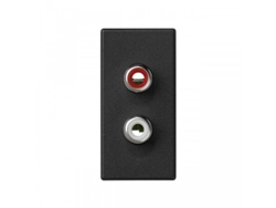 Placa K45 Medio Mecanismo Con 2 Conectores Rca Gris Grafito Simon K101b/14