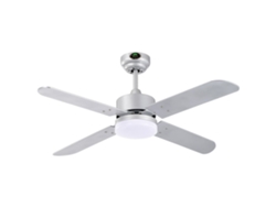 Ventilador de Techo Kenia Plata 4 Aspas Reversibles 18W Led 3000-4000-6500K Alt.40Xd.107Cm FERRIMEX