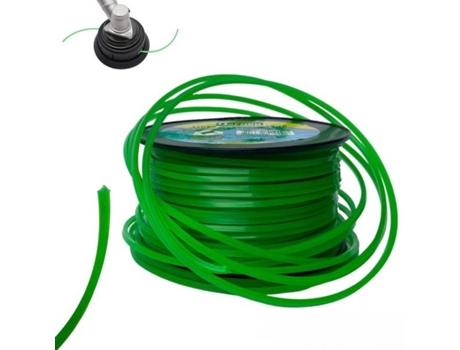 Alambre de Desbrozar Cuadrado 5 Mm Bobina 100Mt Madeja Verde Tradeox