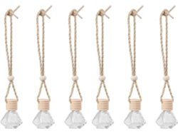Juego De 6 Botellas Vacías De Vidrio Transparente De 8 Ml Para Difusor De Coche Colgante, Accesorios.