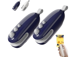 Mini Máquina Selladora Portátil, Dispositivo De Sellado 2 En 1, Para Almacenamiento De Alimentos (2 Piezas, Azul), Chrui
