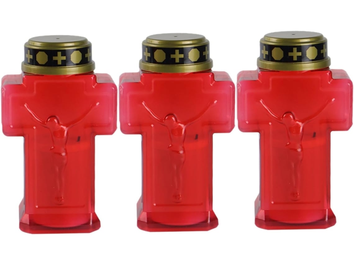 Velas Eléctricas Decorativas Sin Llama En Forma De Cruz, Juego De 3 Piezas Para Cementerio.