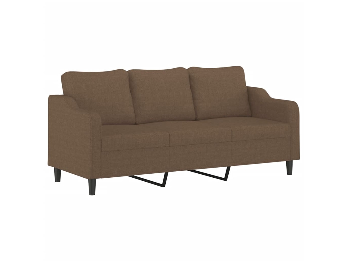 Sofá de 3 plazas de tela marrón VIDAXL (180 cm)