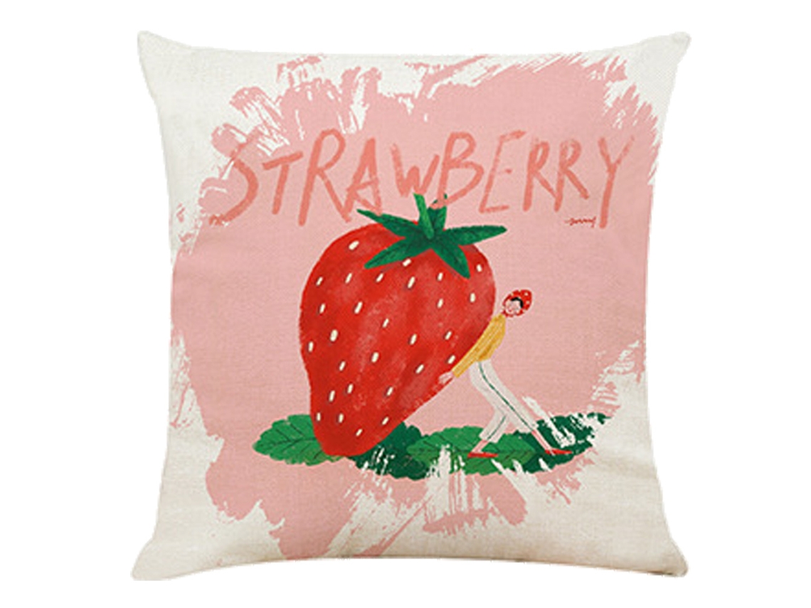 Nueva Funda De Almohada De Lino Y Algodón Con Estampado De Fruit Girl