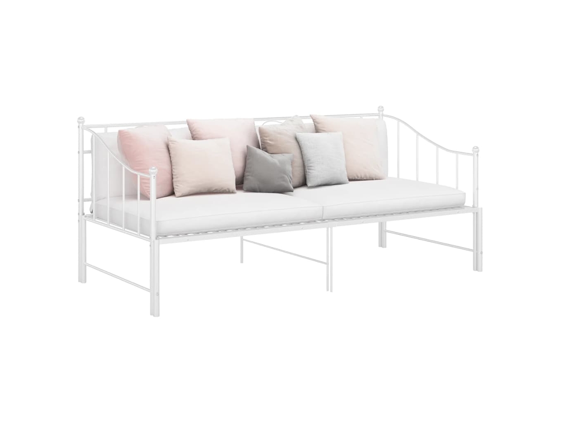 Sofá Cama Estructura Sofá Convertible Lovely Home Metal Plástico Blanco (90x200)