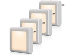 Omni-lámpara Nocturna Con Sensor De Crepúsculo 4 Piezas Brillo Ajustable Iluminación Cálida Ideal Para Habitaciones Niños Escaleras Cocina