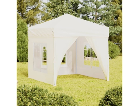 MAISON EXCLUSIVE Carpa para fiestas plegable con paredes laterales crema 2x2 m