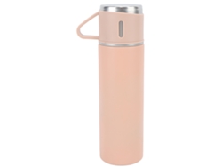 Taza térmica de acero inoxidable 304 de 500 ml con asa y tapa hermética, modelo 2026, ideal para viajes al aire libre - Rosa