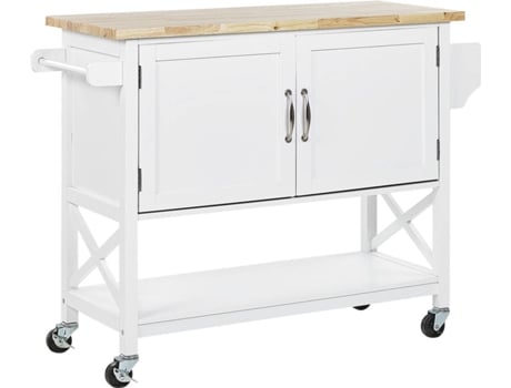 Carrito de cocina blanco/madera clara BELIANI Mele