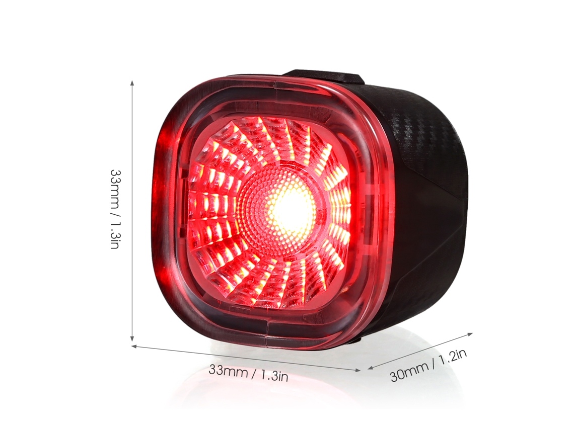 Luz Trasera Inteligente Recargable Ipx6 Para Bicicleta Con Luz De Freno Y Modos De Iluminación Para Mayor Seguridad.