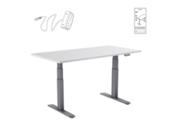 Escritorio motorizado sentado/de pie 120x75cm altura 62-128cm Tablero blanco / Base gris Conectado KIMEX