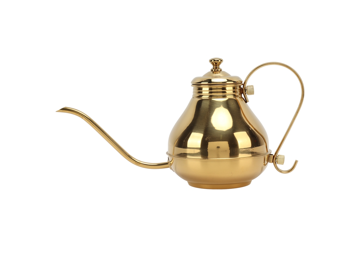 Jarra de goteo de café de acero inoxidable dorado para té Kung Fu en casa