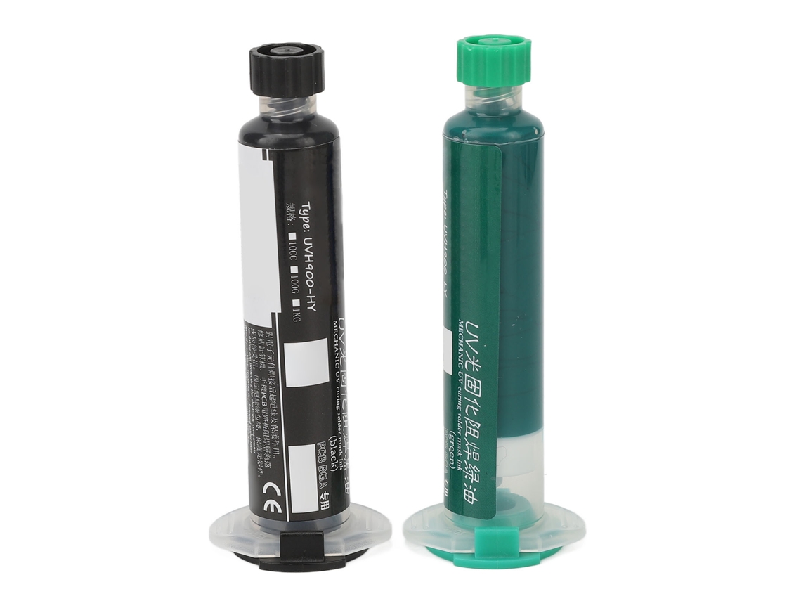 Unidades De Tinta De Resistencia A La Soldadura Curada Con Uv Para Pcb Bga, Color Negro Y Verde.