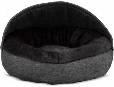 Cama Redonda para Perros y Gatos GAUTY Denim y pelo (Negro y Denim Negro - 57 cm)