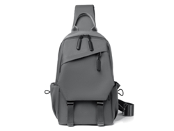 (Gris) Bolso bandolera multifuncional y moderno, bolso de hombro