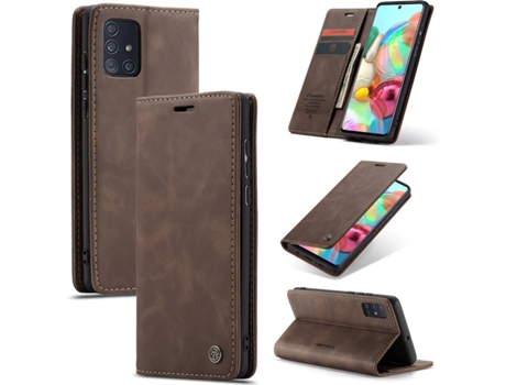 Carcasa Samsung A71 Livro Caseme Elite Marrón