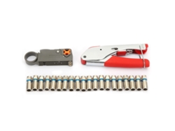 Juego De Herramientas Para Cable Coaxial Con Herramienta De Crimpado De Cabeza F Y Pelacables Rg59/rg6.
