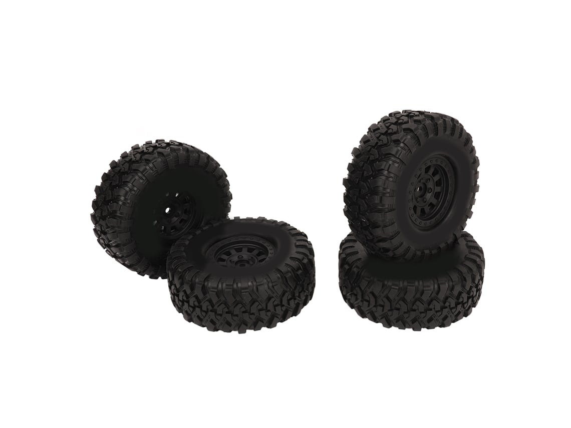 4 Pneus De Caminhão Rc De 1.9 Polegadas Com Aro De Plástico Para 1/10 Crawler Scx10