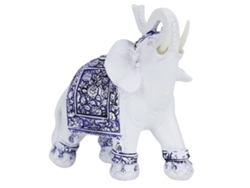 Figura de animal de resina, porcelana azul y blanca, decoración del hogar L