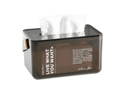Caja Para Papel Higiénico Con Asa, Base Plana, Textura Transparente, Pet Pu, Gris, Para El Hogar/oficina.