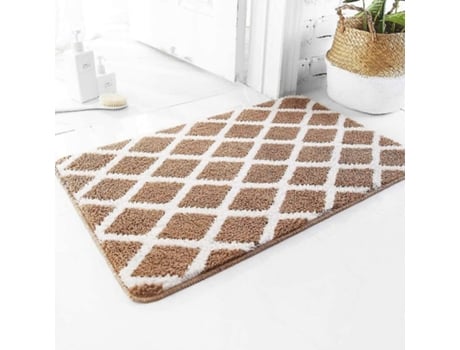 Alfombra de baño de microfibra suave, antideslizante y absorbente, lavable y gruesa para baño (champán, 45 x 65 cm)