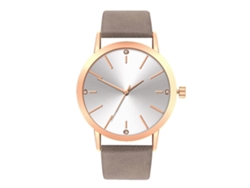 Reloj De Pulsera De Moda Para Parejas (hombre Y Mujer) Con Correa De Pu Gris Y Movimiento De Cuarzo.