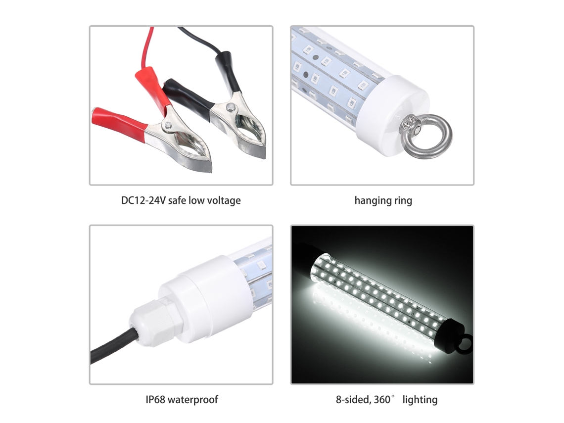 2026-luz Submarina De Pesca Nocturna Ip68 12-24v 10w 120leds 1000lm Con Cable 6m Atracción De Peces