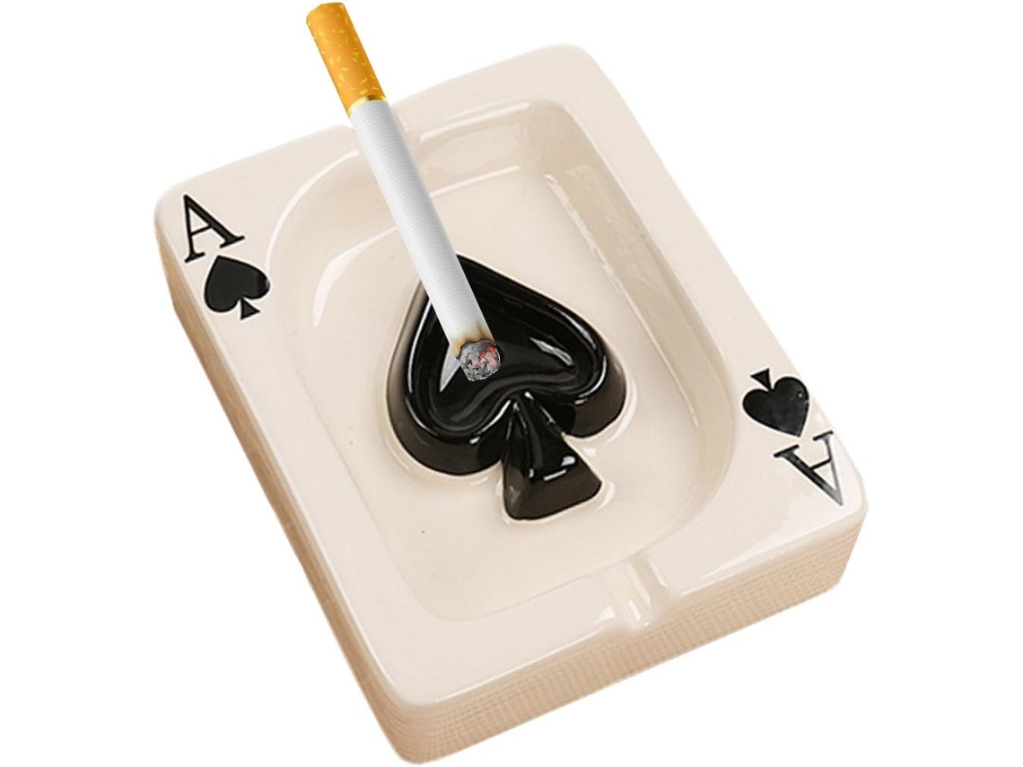 Cenicero de cerámica Siurn Creative Poker negro