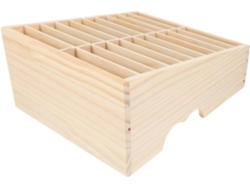 Organizador De Escritorio De Madera Maciza Con Compartimentos Para Teléfonos Y Accesorios.