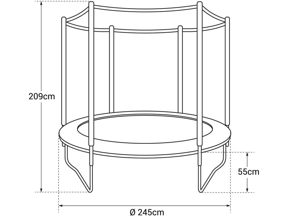 Cama Elástica HAPPY GARDEN Camberra Rosa y Gris (245x55x209 cm)